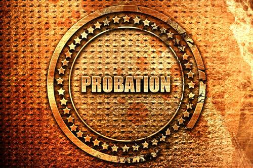 probation, 3d rendering, metal grunge background