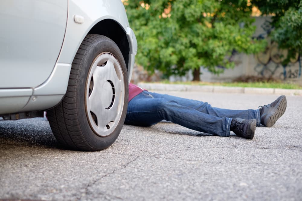 Dead pedestrian after a car accident