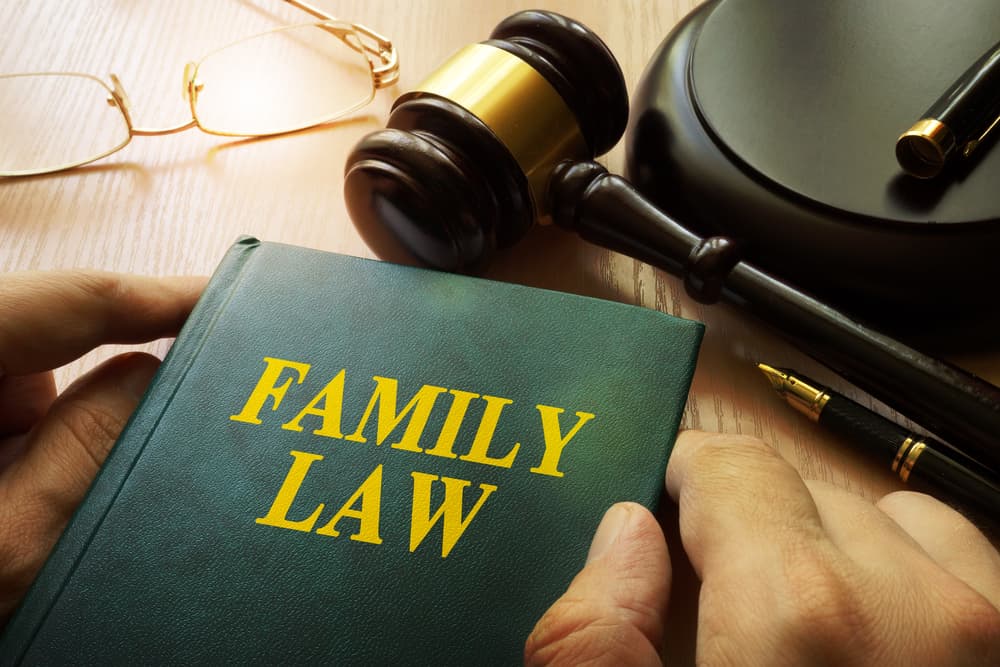 Family law book on an office table.